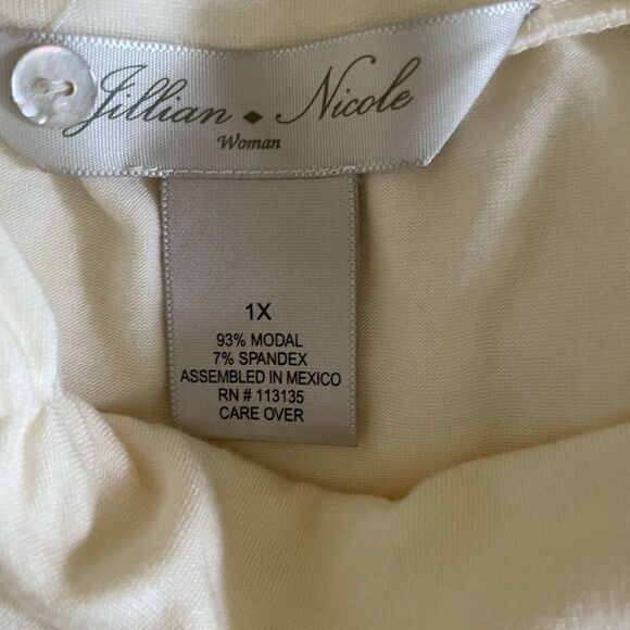 Jillian Nice Woman Cream Top - Soft & Comfy Size 1X - Picture 4 of 4